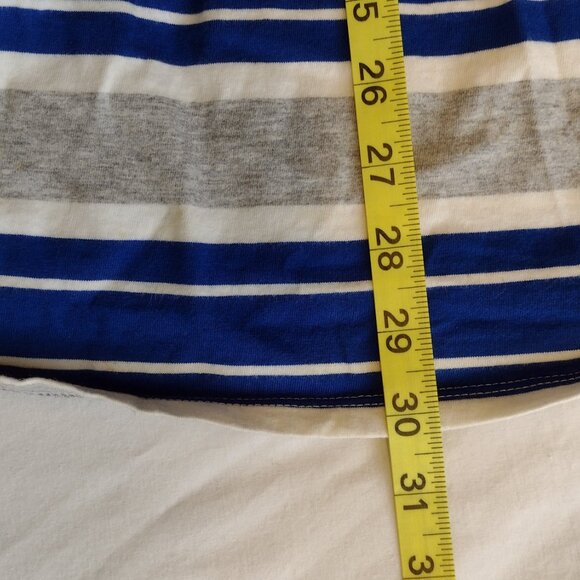 Girl's Land's End Blue Striped Cotton Dress. Nice Condition , Size 10-12 - Picture 8 of 12